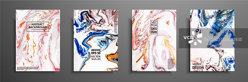 丙烯酸混合颜料液体大理石纹理图片素材