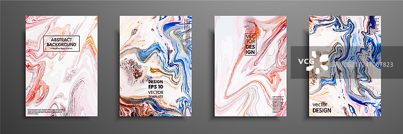 丙烯酸混合颜料液体大理石纹理图片素材