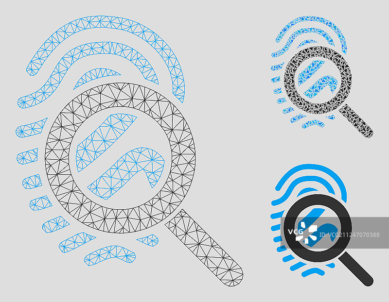 探索指纹网格网络模型图片素材