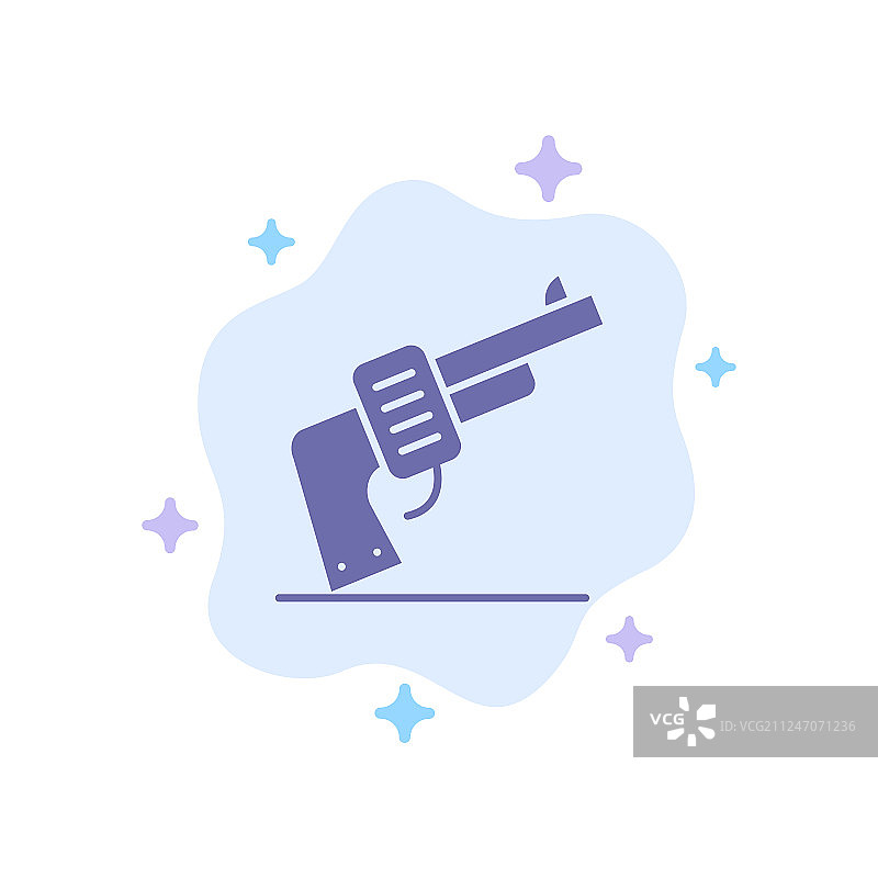 抽象背景上的美国蓝色枪支手枪武器图标图片素材