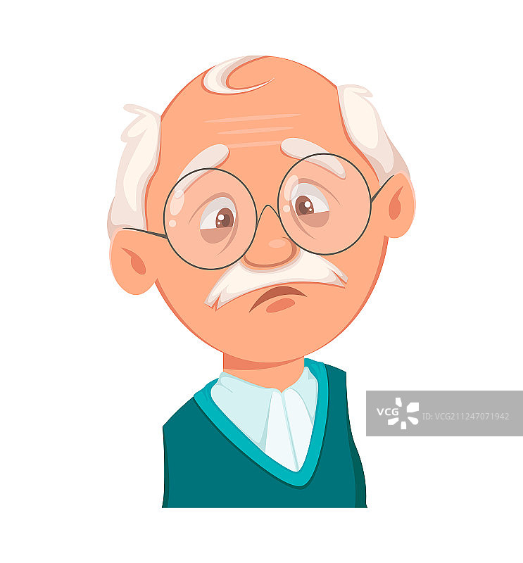 面部表情：悲伤的祖父图片素材