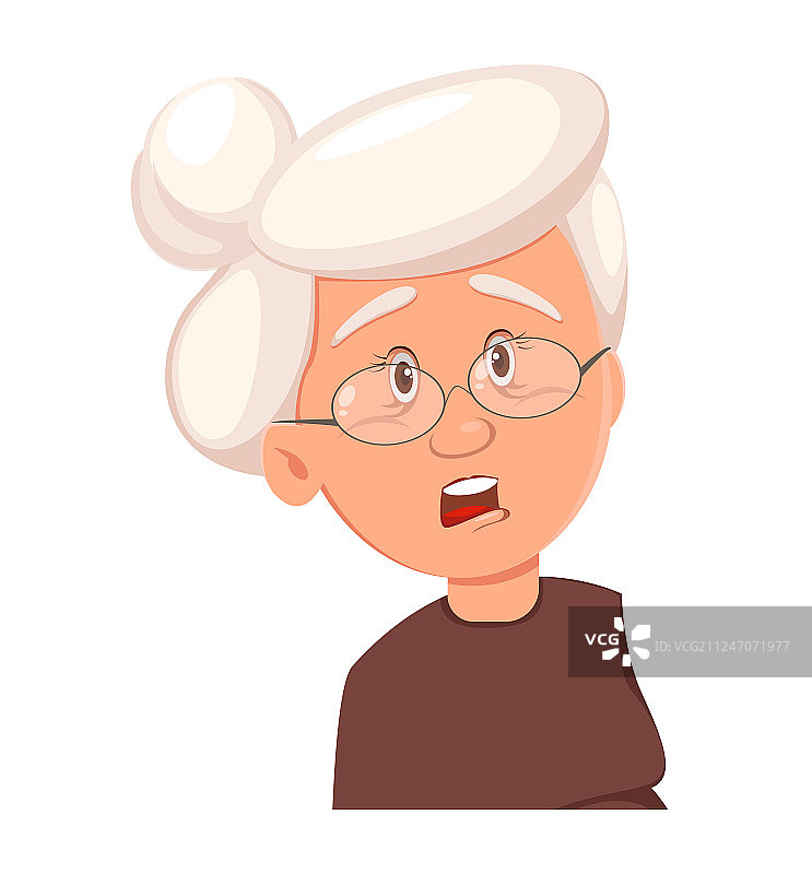 奶奶害怕的表情图片素材