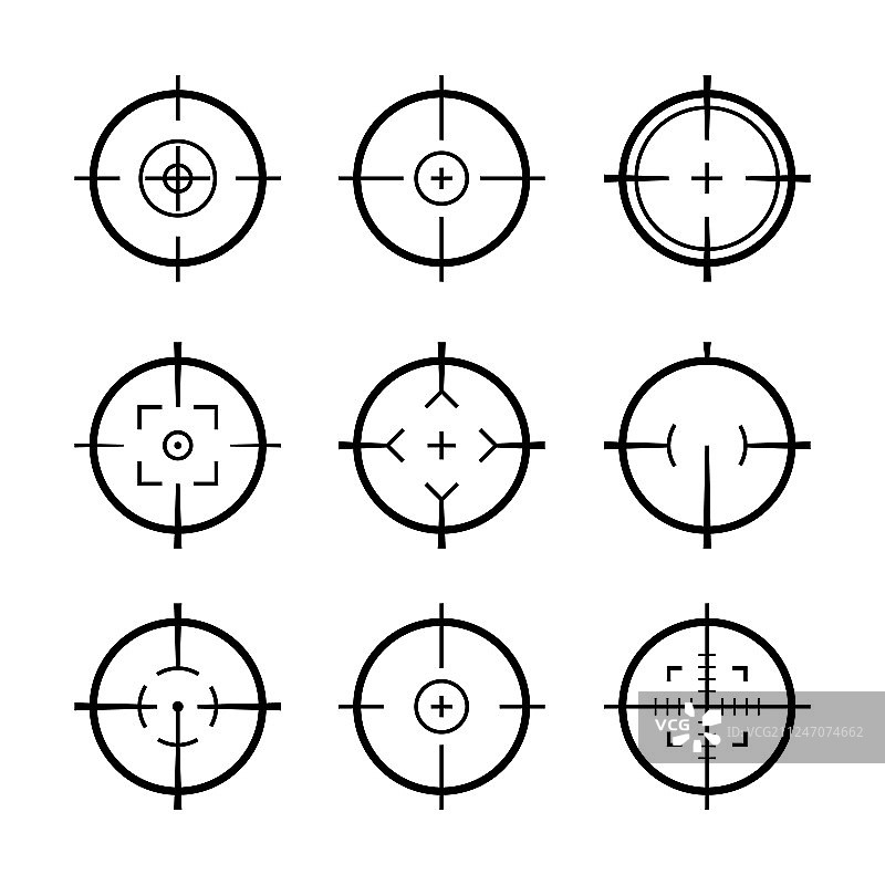 目标瞄准图标军事准星图片素材