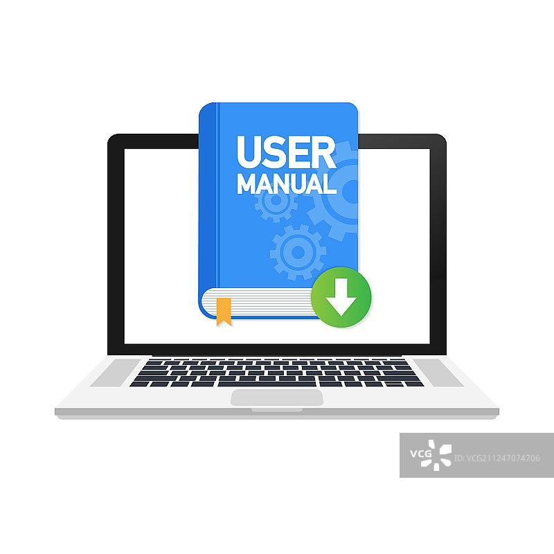 扁平风格的用户手册书籍下载图片素材