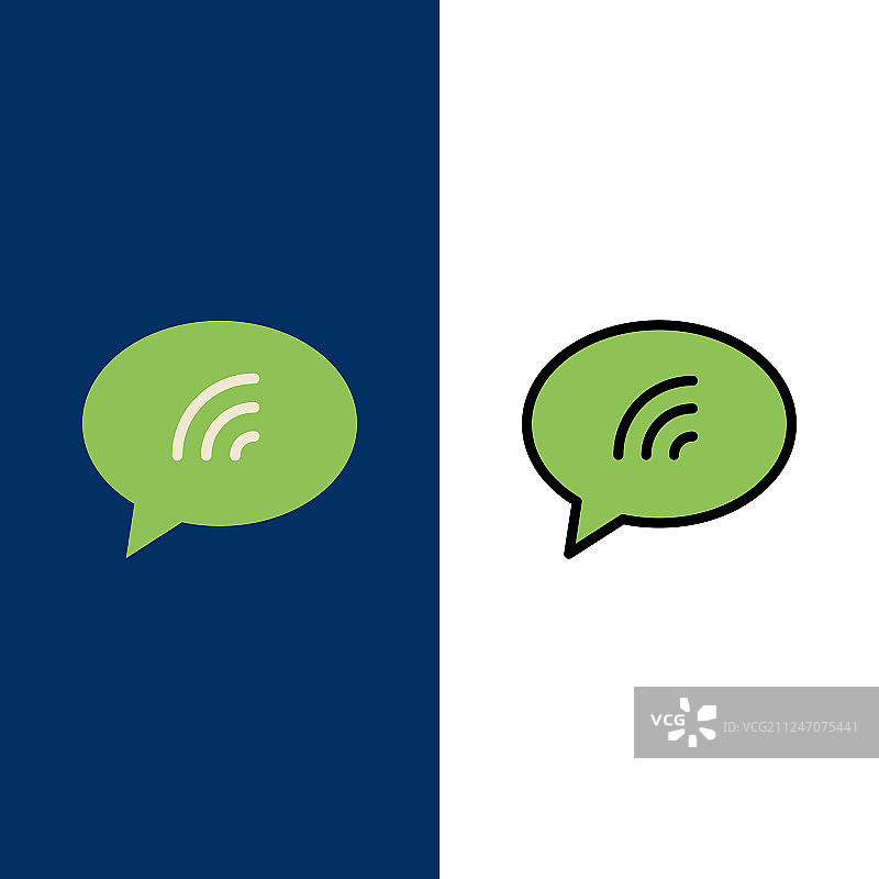 消息聊天沙滩图标（扁平与线条风格）图片素材