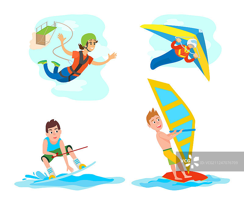 水上极限运动：帆板滑翔图片素材