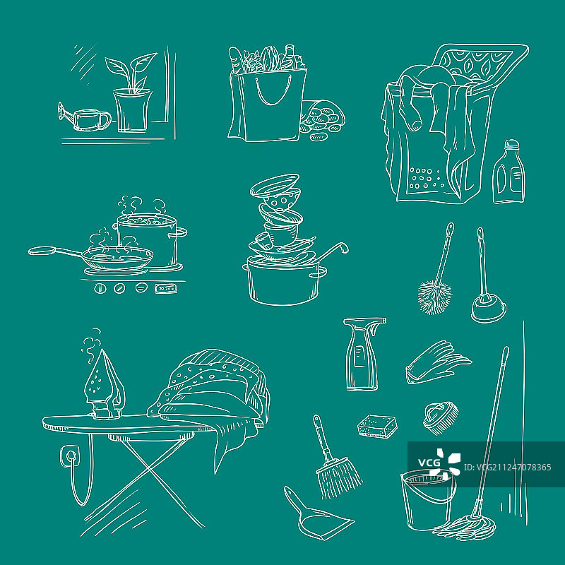 深色背景上的素描图片素材