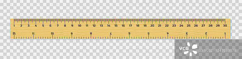 木制尺子15、20和30厘米套装图片素材