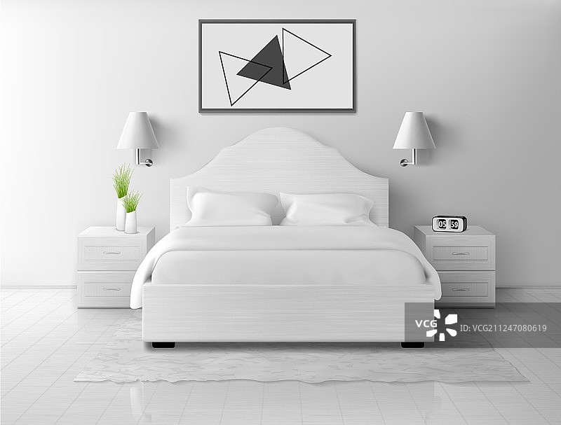 卧室内部家居或酒店空公寓图片素材