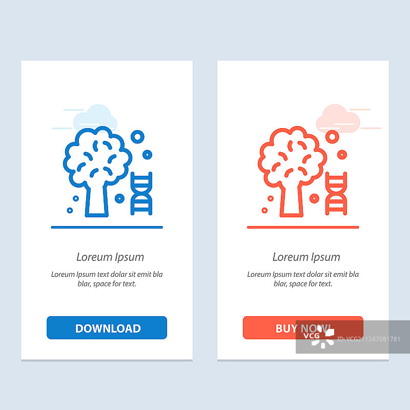知识DNA科学树蓝红下载图片素材
