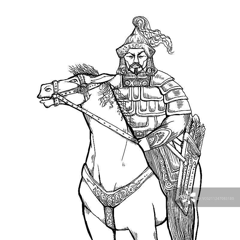 蒙古游牧民族可汗骑马图片素材