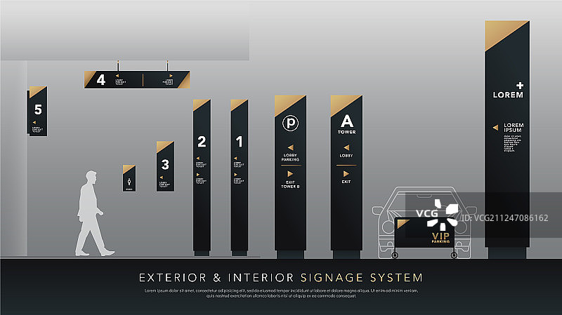 外部和内部标识系统方向图片素材