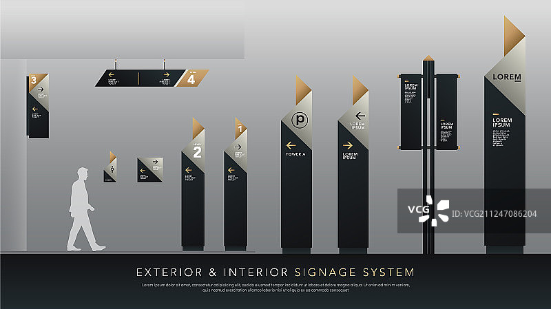 外部和内部标识系统方向图片素材