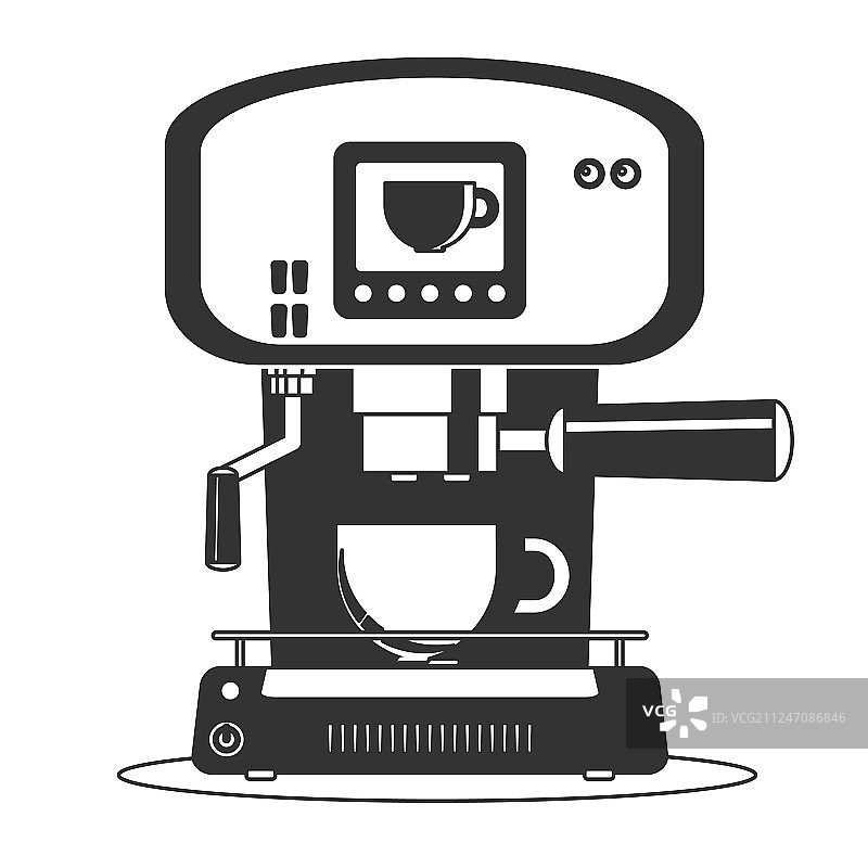 咖啡机图标扁平简约风格图片素材