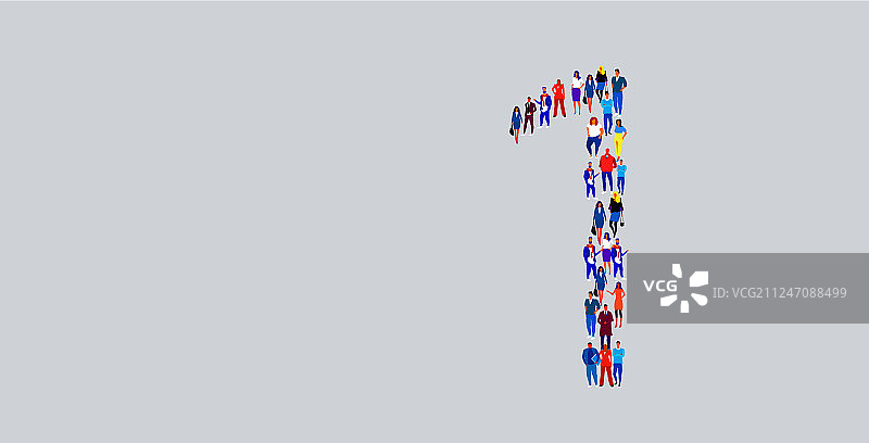 人群聚集组成数字1图片素材
