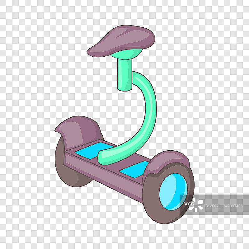 自平衡滑板车卡通风格图标图片素材