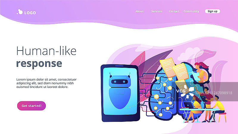 聊天机器人通过图灵测试概念落地图片素材