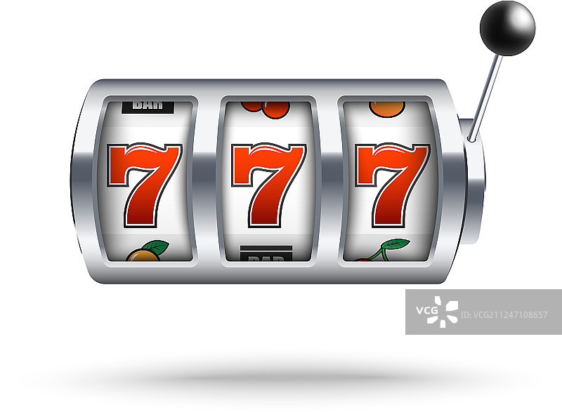 幸运777银色老虎机图片素材
