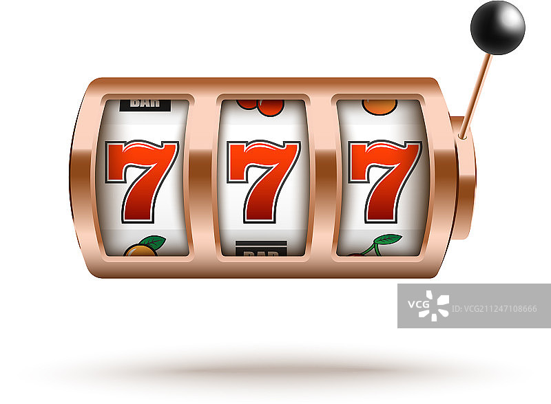 带有幸运组合的青铜老虎机图片素材