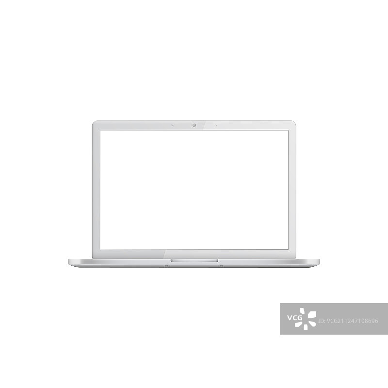 白色笔记本电脑，空白屏幕图片素材