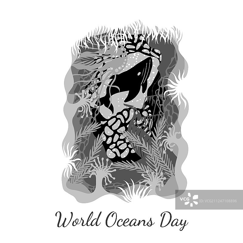 水下洞穴视角下的世界海洋日图片素材