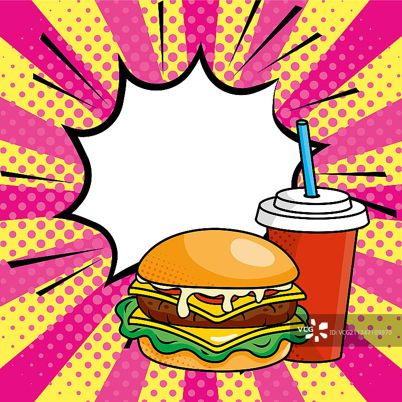 汉堡和苏打水图片素材
