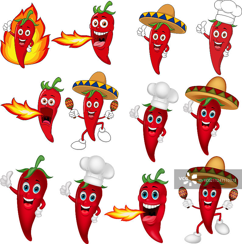 卡通红辣椒组件图片素材