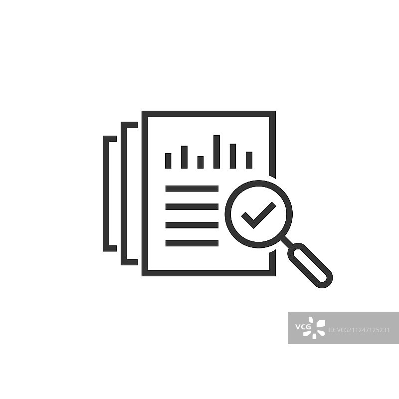 扁平风格的审计文档图标结果报告图片素材