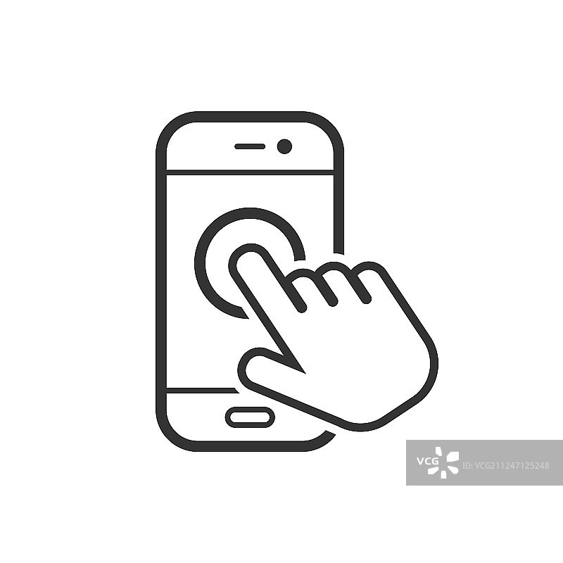 扁平风格手触摸智能手机图标图片素材