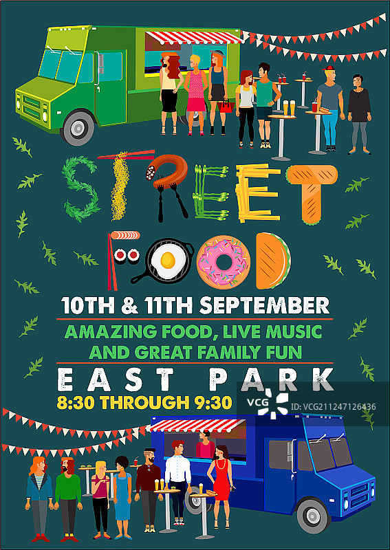 美食节宣传单，采用食物字母设计图片素材