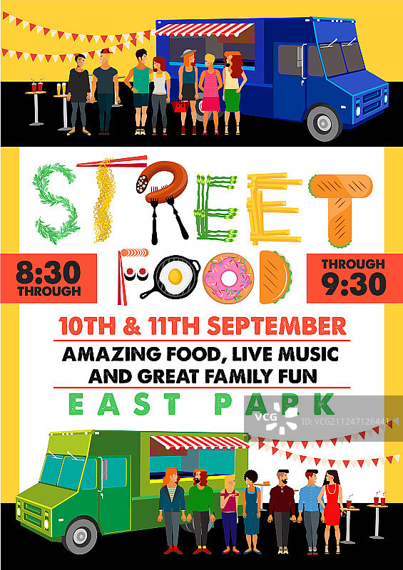 美食节宣传单，采用食物字母设计图片素材