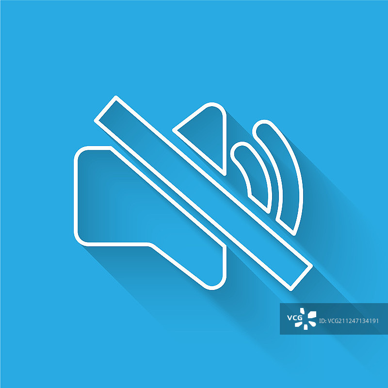 带长阴影的白色扬声器静音图标图片素材