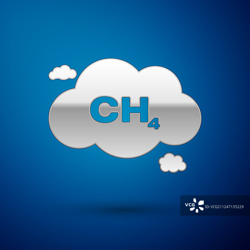 银甲烷减排图标孤立图片素材