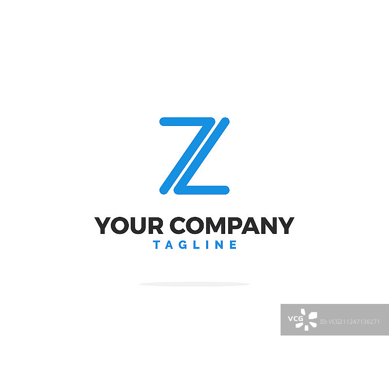 蓝色字母Z对角分割图片素材