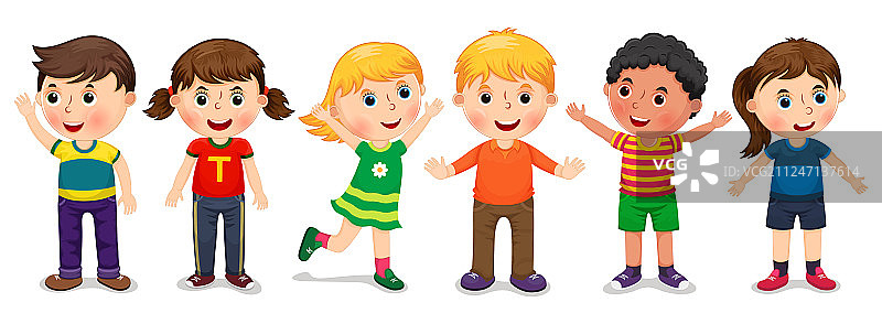 不同姿势的儿童图片素材