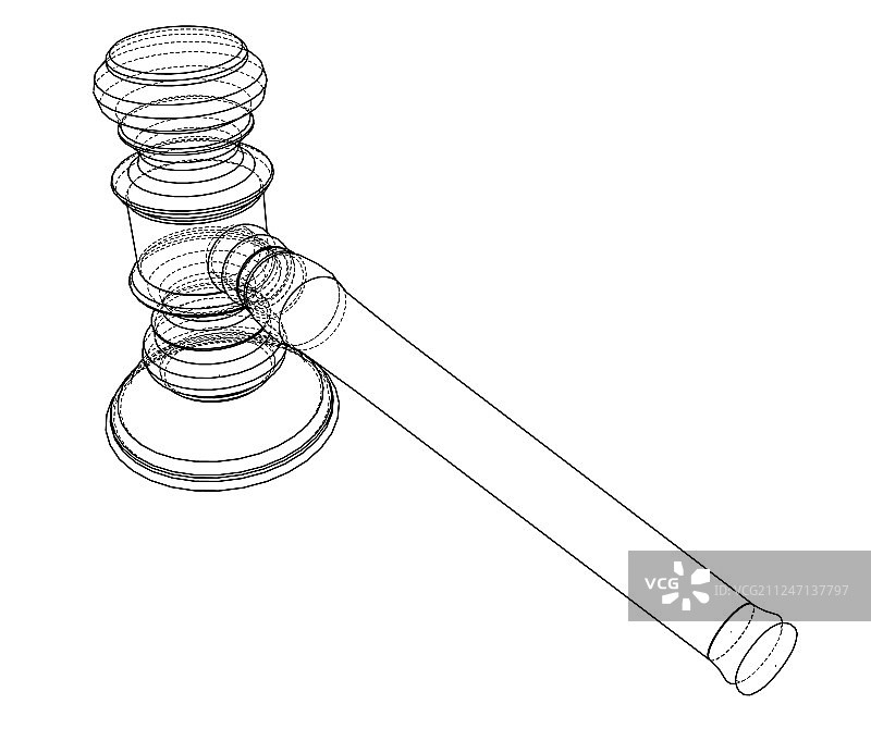 3D轮廓法槌渲染图片素材