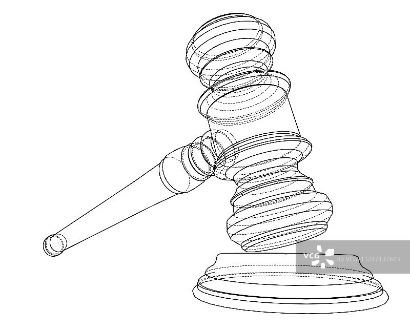 3D轮廓法槌渲染图片素材