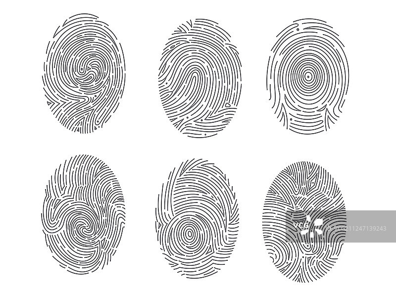 手绘指纹扫描图标图片素材