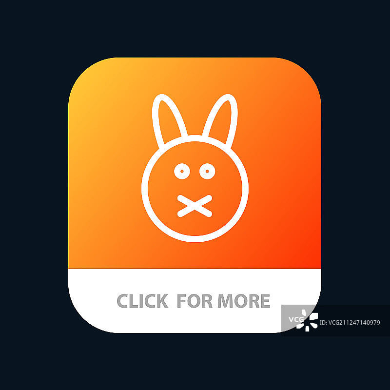 复活节兔子手机App按钮（安卓）图片素材
