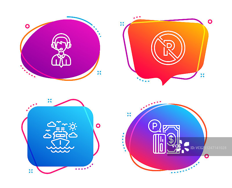 船舶旅行运输支持和禁止停车图标图片素材