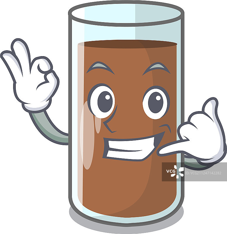 美味的巧克力牛奶卡通图片素材