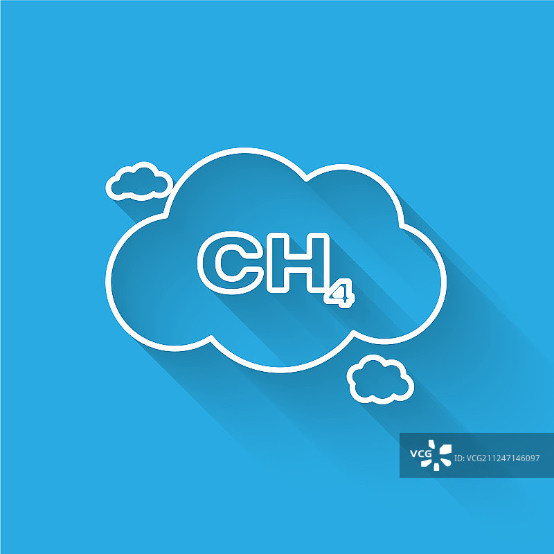 白色甲烷减排线条图标图片素材