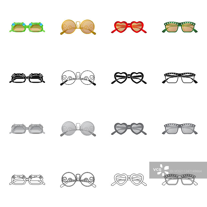 眼镜和太阳镜图标设计图片素材