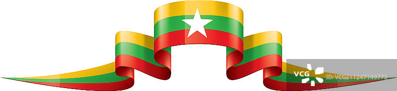 缅甸国旗上有白色图片素材