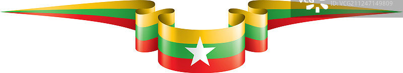 缅甸国旗上有白色图片素材