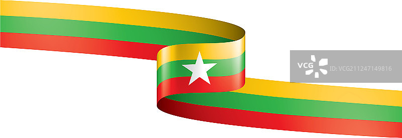 缅甸国旗上有白色图片素材