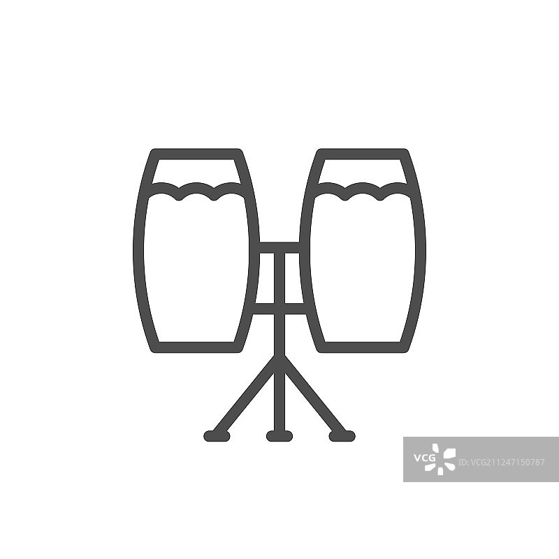 康茄鼓线性图标图片素材