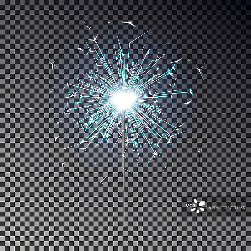 蓝色焰火新年烟花蜡烛图片素材