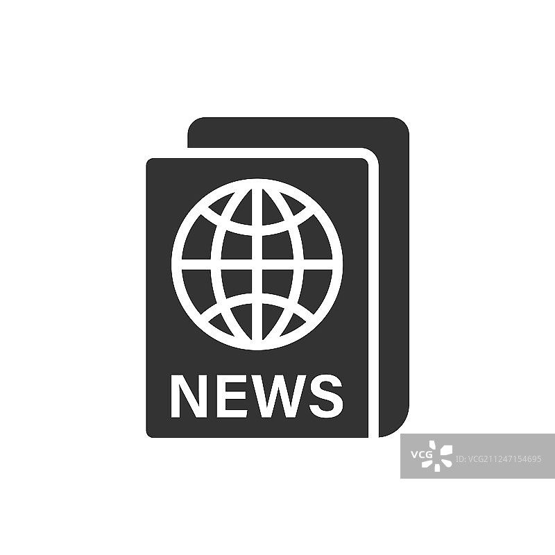 扁平风格的白色新闻报纸图标图片素材