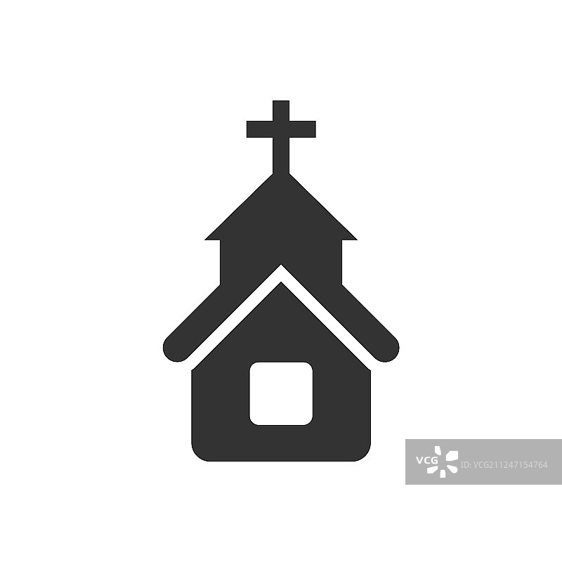 扁平风格的教堂图标，白色背景图片素材